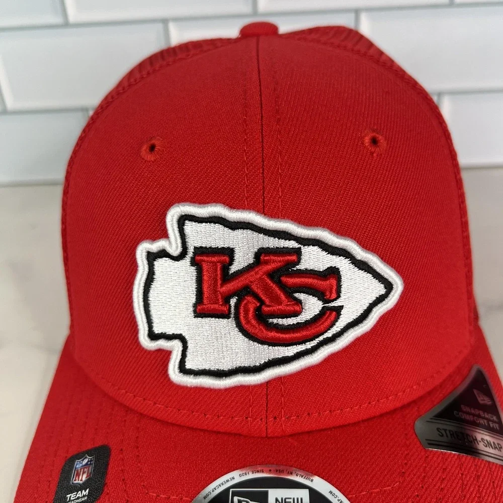 Kansas City Chiefs Hat Cap Snap Back Red 9Seventy Trucker Mesh New Era‎ Mens